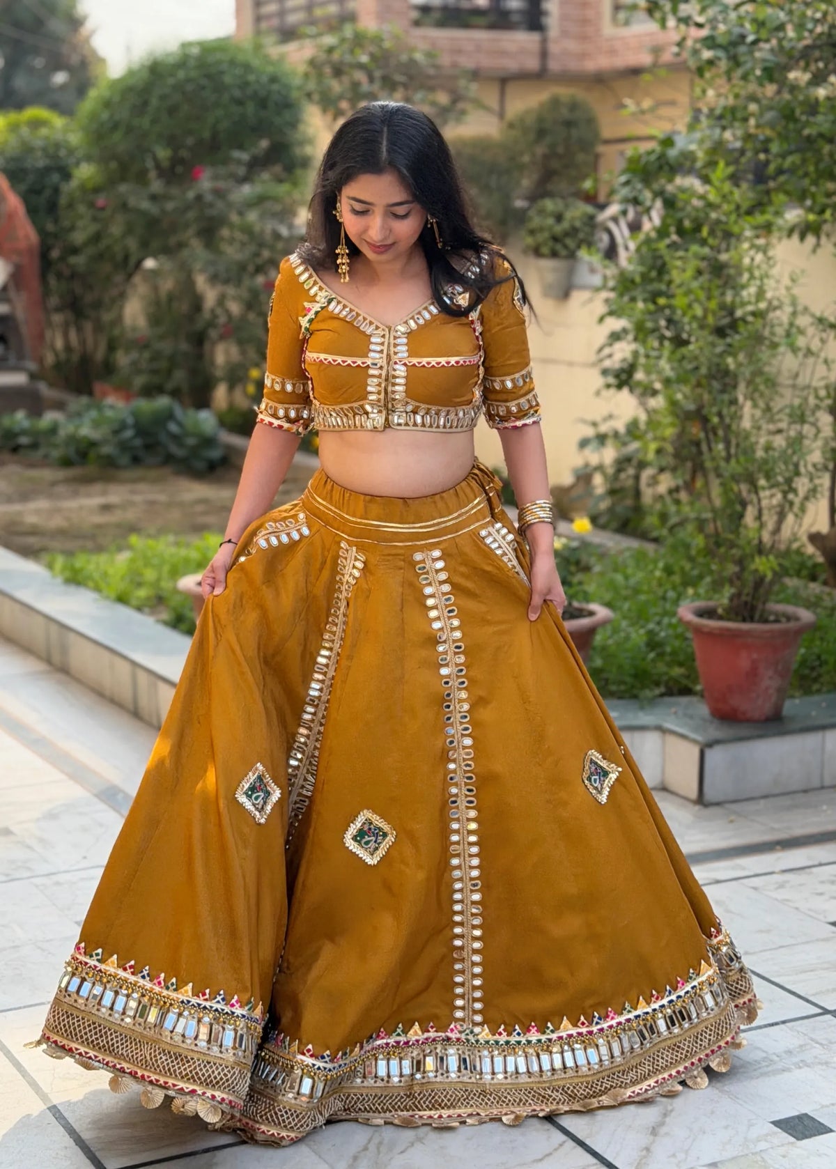 Zarika Mirrorwork Ghera Lehenga