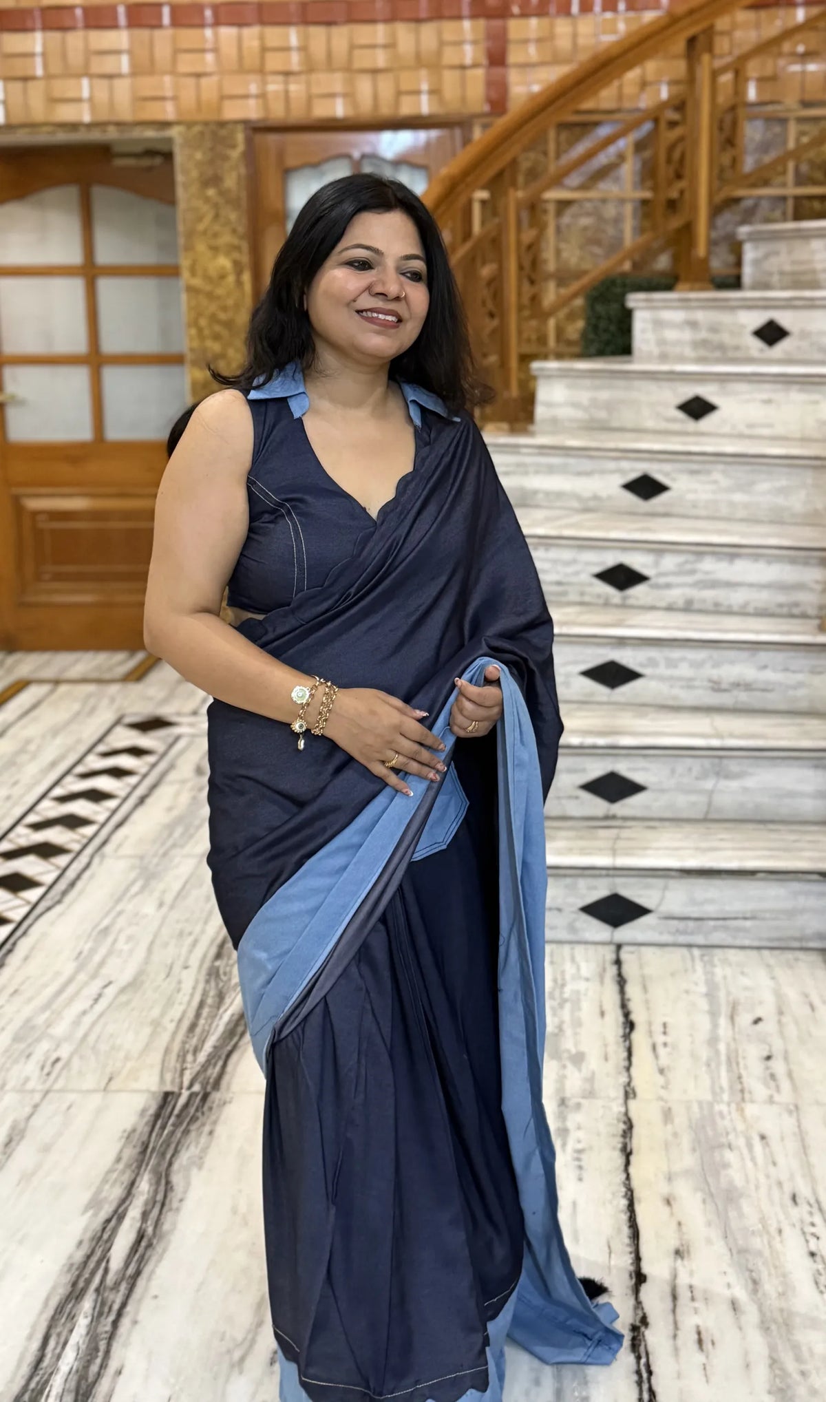 Denim Saree