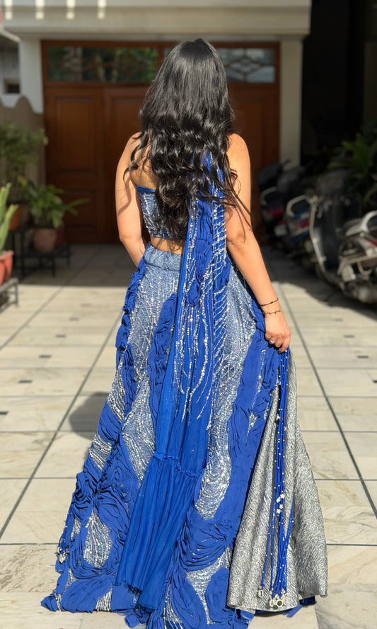 Royal Sapphire Ruffle Lehenga