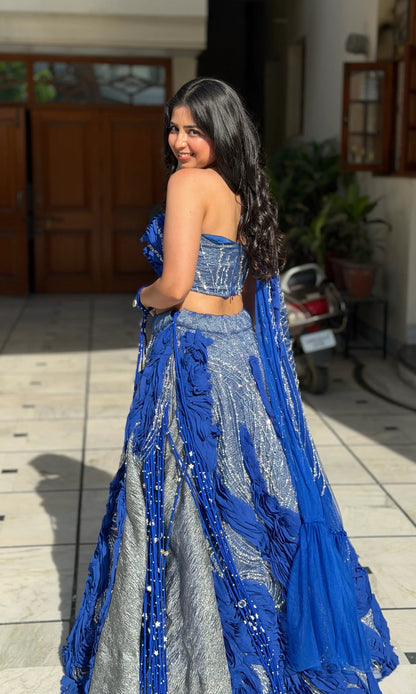Royal Sapphire Ruffle Lehenga