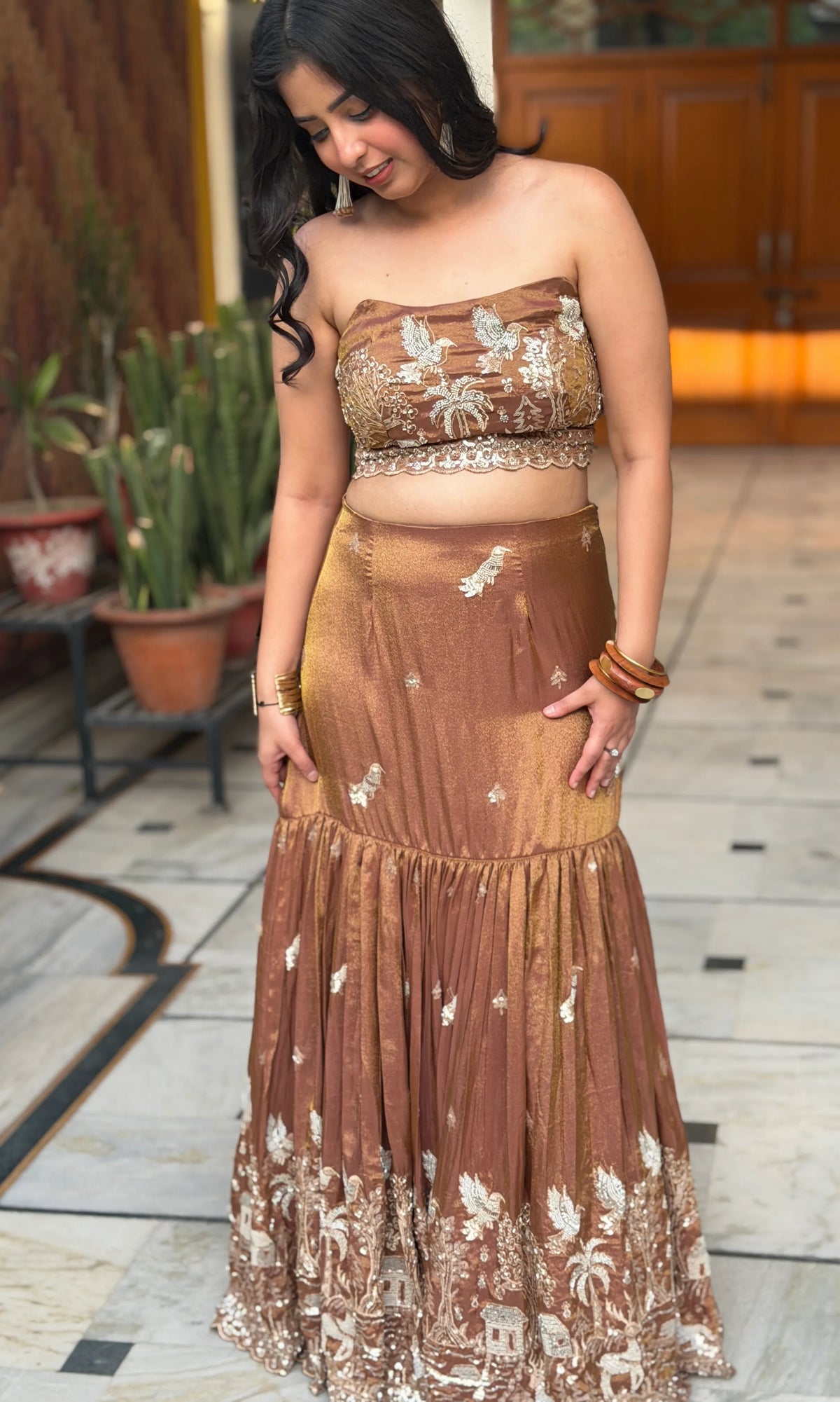 Golden Heritage Fish-Cut Dress