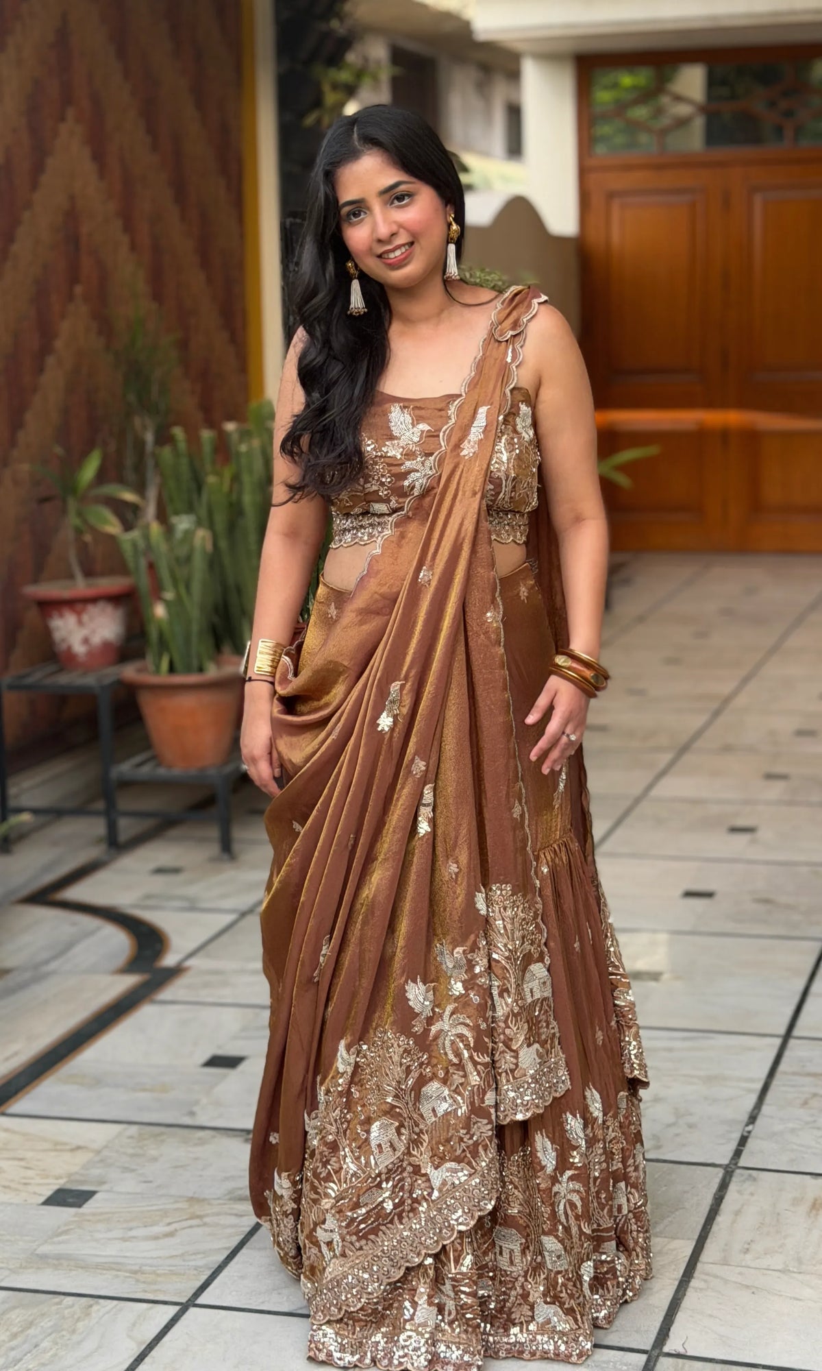 Golden Heritage Fish-Cut Dress