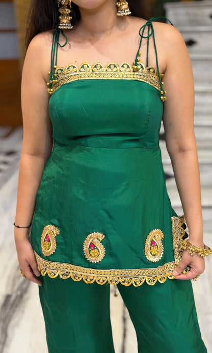 Emerald Gota-Patti Suit with Ghungroo