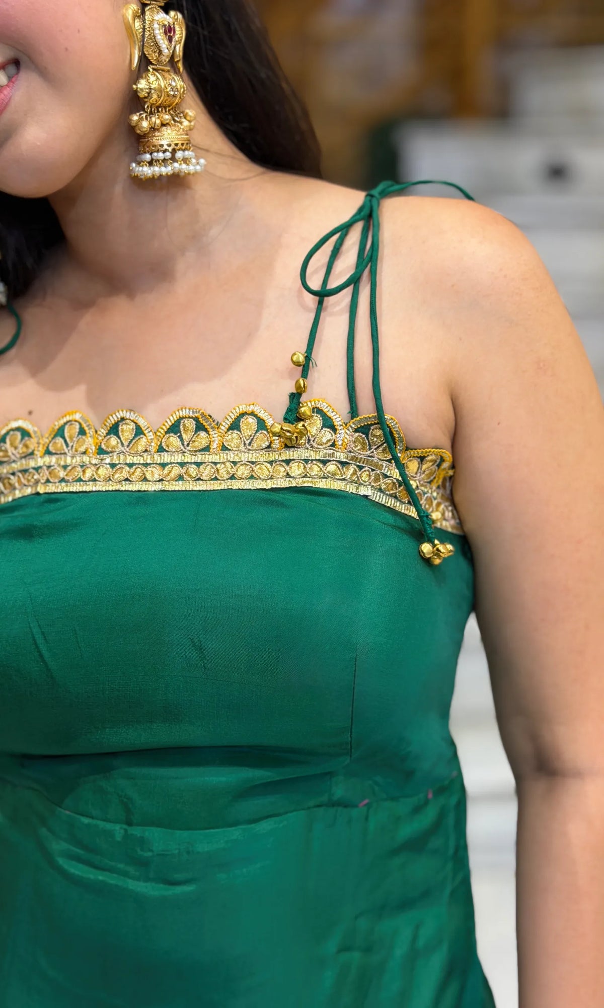 Emerald Gota-Patti Suit with Ghungroo