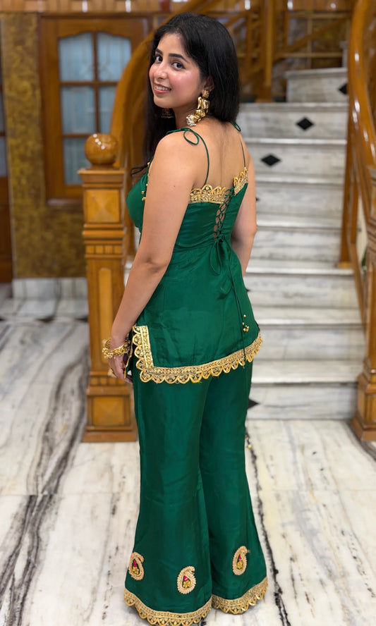Emerald Gota-Patti Suit with Ghungroo