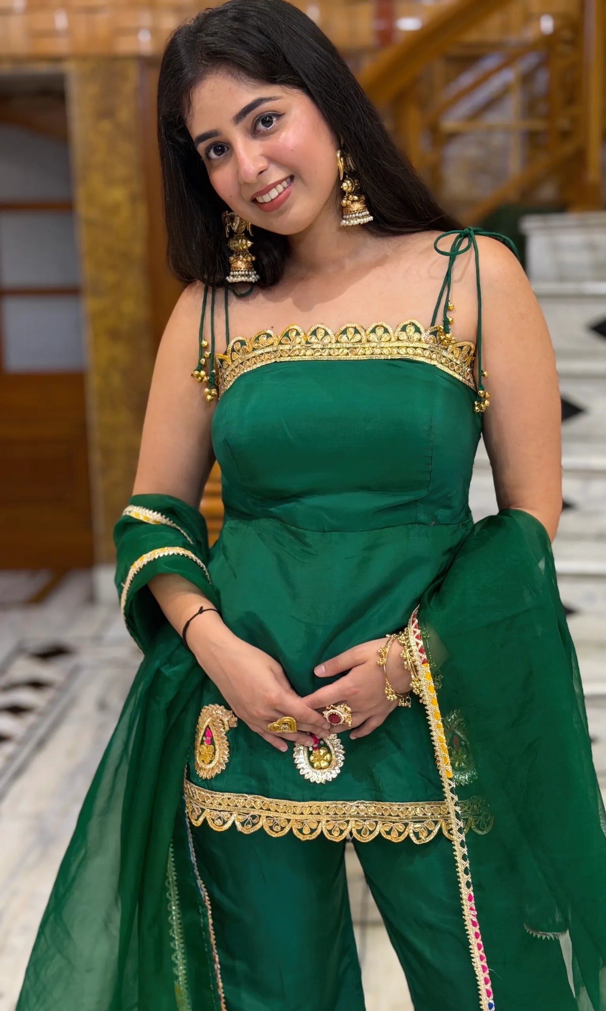 Emerald Gota-Patti Suit with Ghungroo