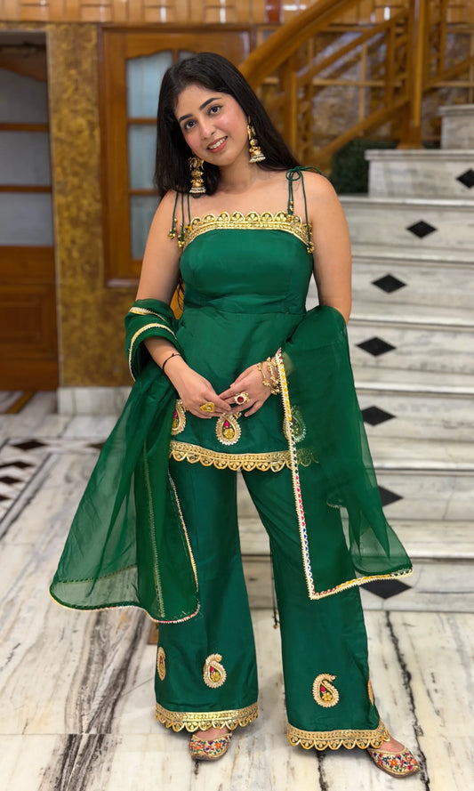 Emerald Gota-Patti Suit with Ghungroo