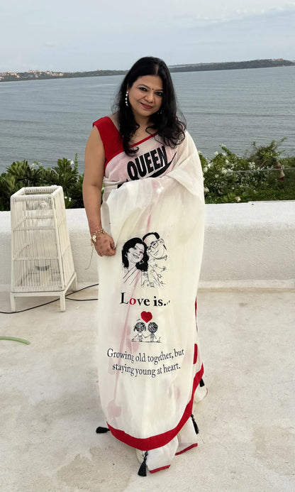 Forever Us Embroidery Saree-anniversary Saree