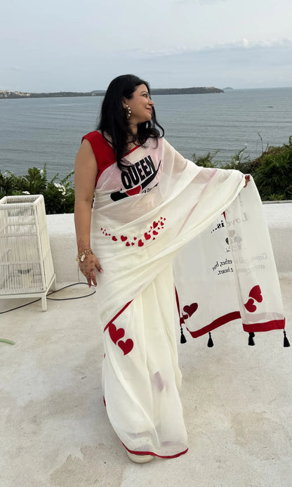 Forever Us Embroidery Saree-anniversary Saree