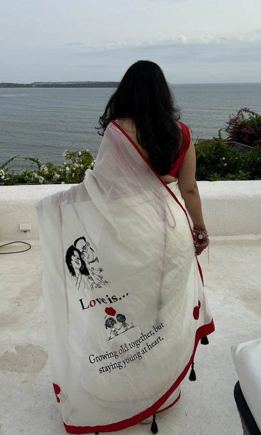 Forever Us Embroidery Saree-anniversary Saree