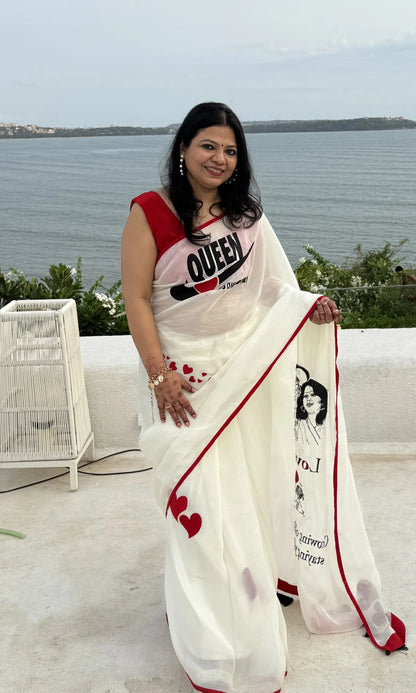 Forever Us Embroidery Saree-anniversary Saree